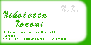 nikoletta koromi business card