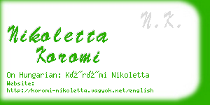 nikoletta koromi business card